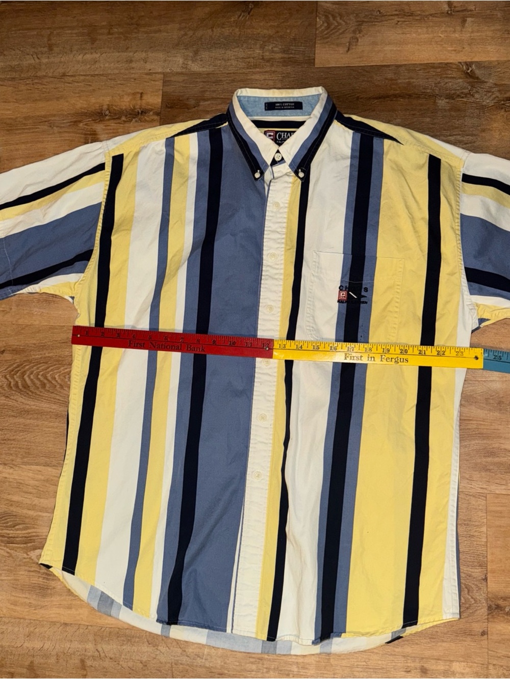 VTG 90S Chaps Ralph Lauren Shirt Men’s L Embroidered Button Down Preppy Stripped - Picture 2 of 8